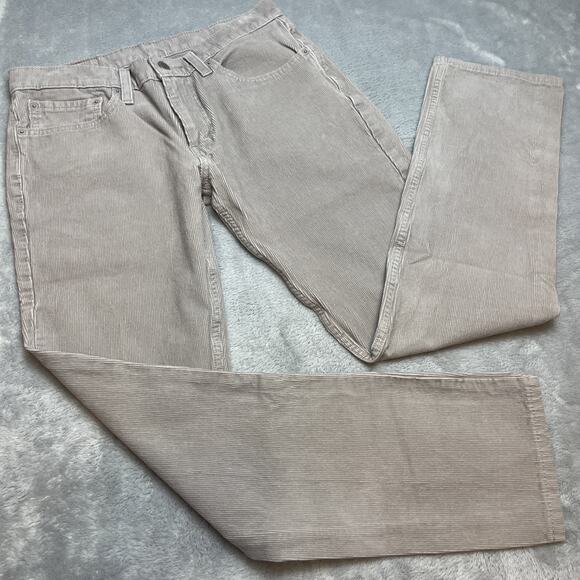 Levis 511 Corduroy Pants Mens 31x32 Gray Slim Cut Stretch White Tab Casual - Picture 1 of 10